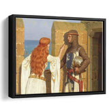 Edmund Blair Leighton Canvas Wall Art,The Shadow Fine Art Print, Framed Canvas Print Wall Art Decor,Floating Frame