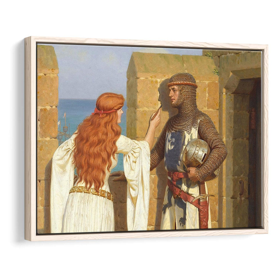 Edmund Blair Leighton Canvas Wall Art,The Shadow Fine Art Print, Framed Canvas Print Wall Art Decor,Floating Frame