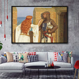 Edmund Blair Leighton Canvas Wall Art,The Shadow Fine Art Print, Framed Canvas Print Wall Art Decor,Floating Frame