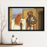 Edmund Blair Leighton Canvas Wall Art,The Shadow Fine Art Print, Framed Canvas Print Wall Art Decor,Floating Frame