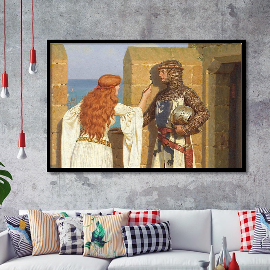 Edmund Blair Leighton Wall Art,The Shadow Fine Art Print, Framed Art Print Wall Decor, Framed Picture