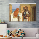 Edmund Blair Leighton Canvas Wall Art,The Shadow Fine Art Print, Framed Canvas Print Wall Art Decor,Floating Frame