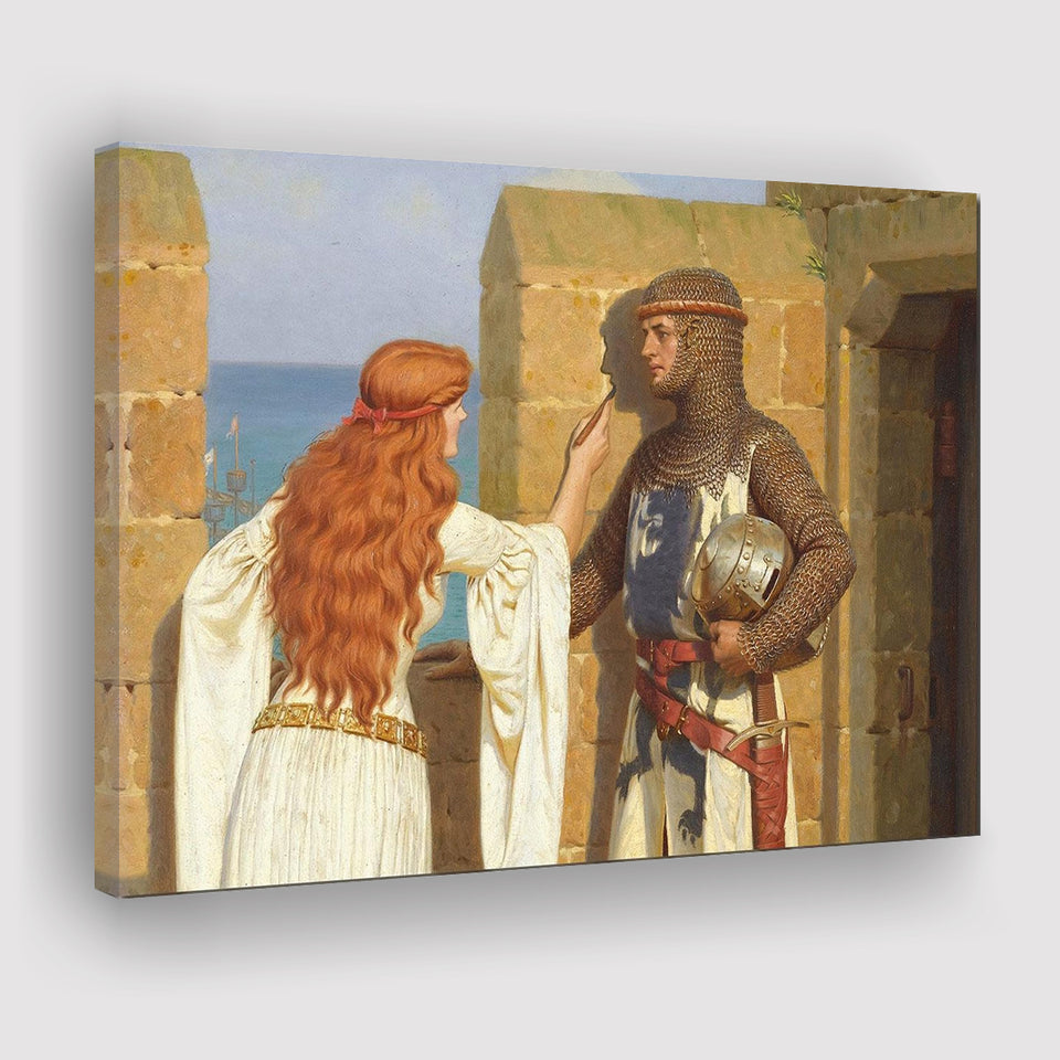 Edmund Blair Leighton Canvas Wall Art,The Shadow Fine Art Print, Canvas Print Wall Art Decor, Landscape Art Print