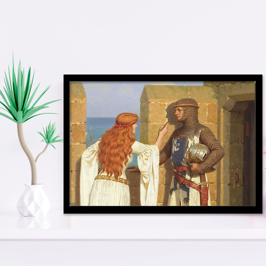 Edmund Blair Leighton Wall Art,The Shadow Fine Art Print, Framed Art Print Wall Decor, Framed Picture