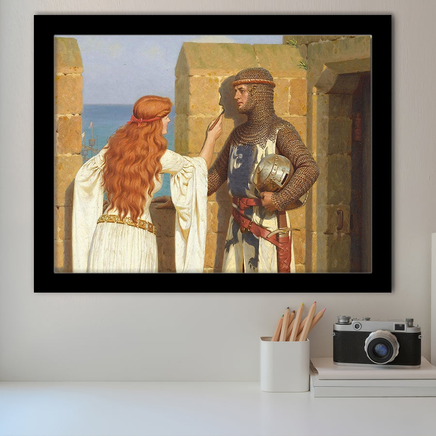 Edmund Blair Leighton Wall Art,The Shadow Fine Art Print, Framed Art Print Wall Decor, Framed Picture