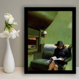 Edward Hopper, Woman On Train Painting,Woman Reading Art Decor,Framed Art Prints Wall Decor, Picture Framed