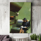 Edward Hopper, Woman On Train Painting,Woman Reading Art Decor, Canvas Painting, Canvas Print Wall Art Decor