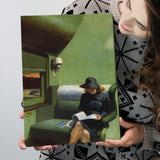 Edward Hopper, Woman On Train Painting,Woman Reading Art Decor, Canvas Painting, Canvas Print Wall Art Decor