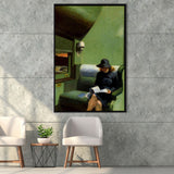 Edward Hopper, Woman On Train Painting,Woman Reading Art Decor,Framed Canvas Prints Wall Art Decor, Floating Frame