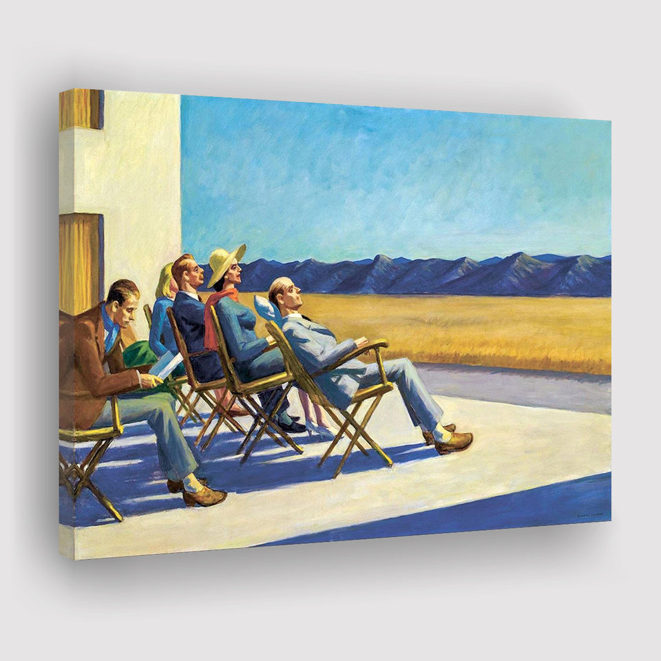 People in the sun on Canvas,Edward Hopper Artworks, Canvas Print Wall Art Decor, Landscape Art Print