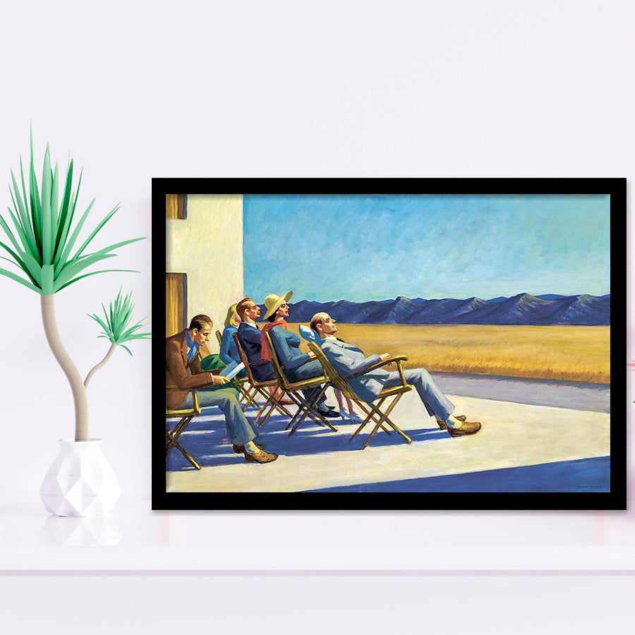 People In The Sun On,Edward Hopper Artworks, Framed Art Print Wall Decor, Framed Picture
