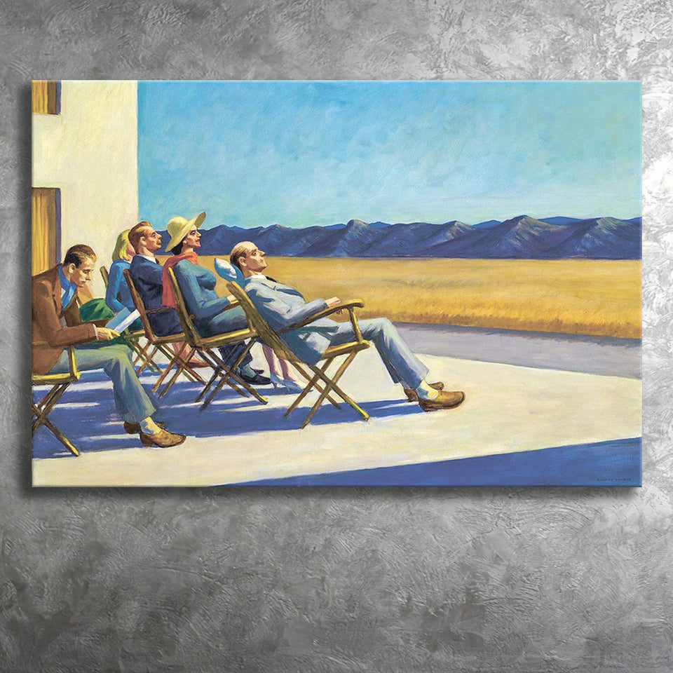 People in the sun on Canvas,Edward Hopper Artworks, Canvas Print Wall Art Decor, Landscape Art Print