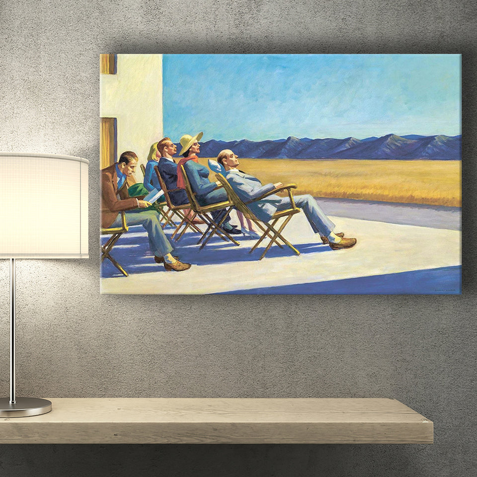 People in the sun on Canvas,Edward Hopper Artworks, Canvas Print Wall Art Decor, Landscape Art Print