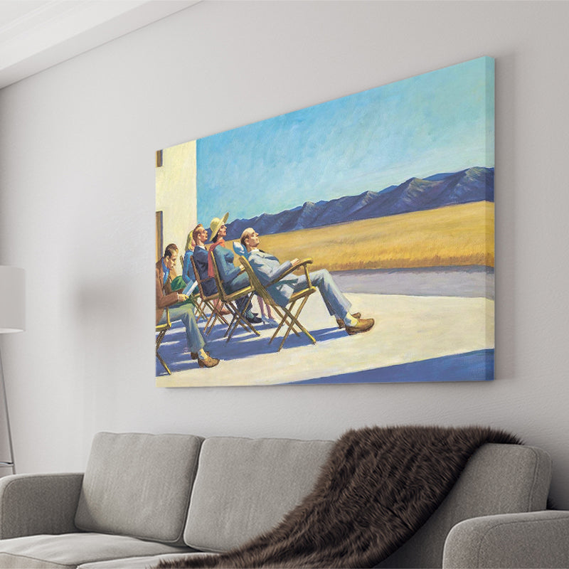 People in the sun on Canvas,Edward Hopper Artworks, Canvas Print Wall Art Decor, Landscape Art Print