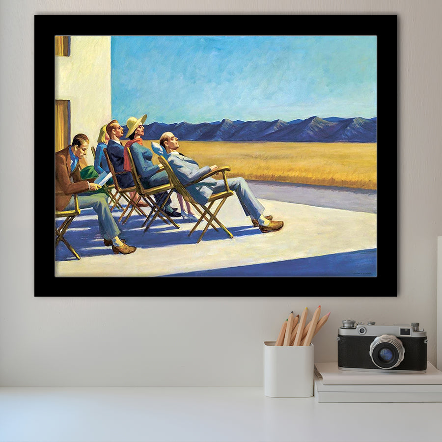 People In The Sun On,Edward Hopper Artworks, Framed Art Print Wall Decor, Framed Picture