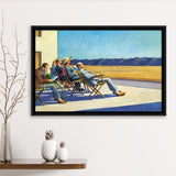 People In The Sun On Canvas,Edward Hopper Artworks, Framed Canvas Print Wall Art Decor,Floating Frame