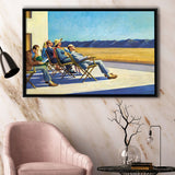 People In The Sun On Canvas,Edward Hopper Artworks, Framed Canvas Print Wall Art Decor,Floating Frame