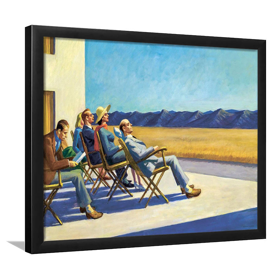 People In The Sun On,Edward Hopper Artworks, Framed Art Print Wall Decor, Framed Picture