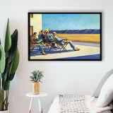 People In The Sun On Canvas,Edward Hopper Artworks, Framed Canvas Print Wall Art Decor,Floating Frame