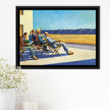 People In The Sun On Canvas,Edward Hopper Artworks, Framed Canvas Print Wall Art Decor,Floating Frame