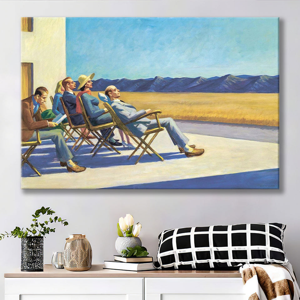 People in the sun on Canvas,Edward Hopper Artworks, Canvas Print Wall Art Decor, Landscape Art Print