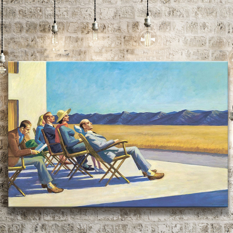 People in the sun on Canvas,Edward Hopper Artworks, Canvas Print Wall Art Decor, Landscape Art Print