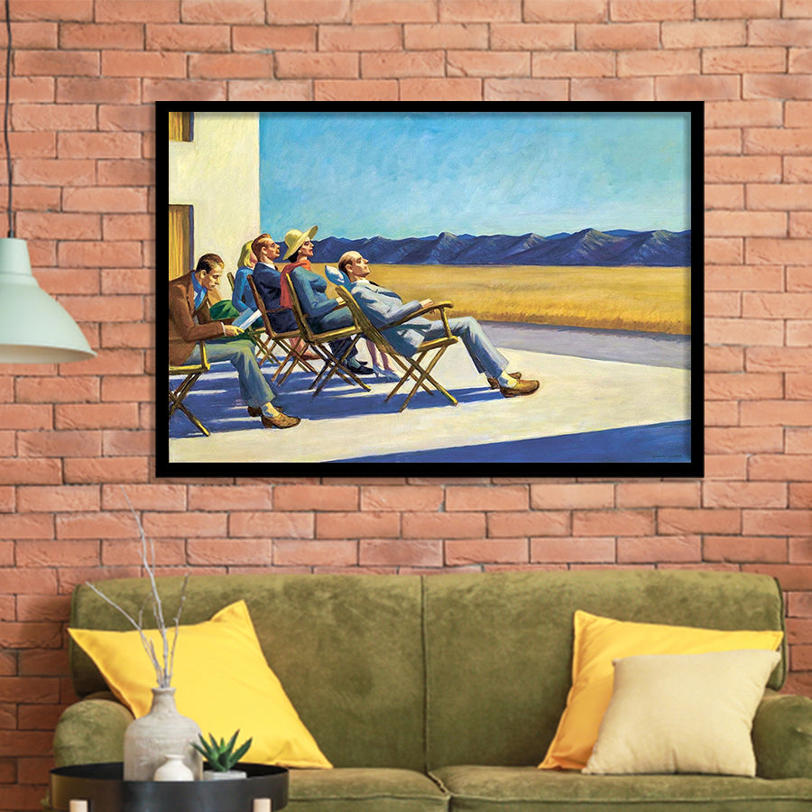 People In The Sun On,Edward Hopper Artworks, Framed Art Print Wall Decor, Framed Picture