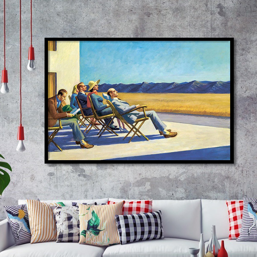 People In The Sun On,Edward Hopper Artworks, Framed Art Print Wall Decor, Framed Picture