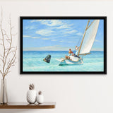 Edward Hopper,Ground Swell 1939 Art Print, Framed Canvas Print Wall Art Decor,Floating Frame