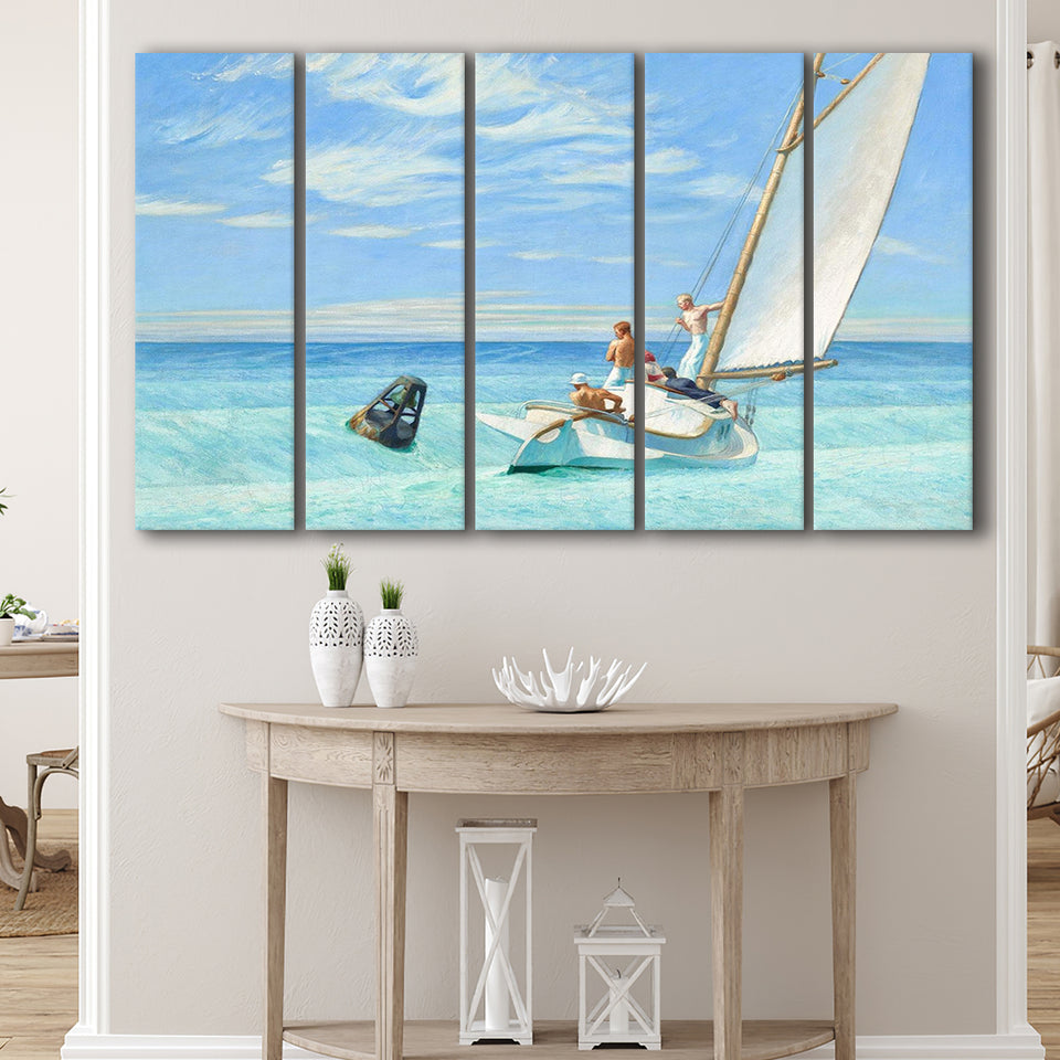 Edward Hopper,Ground Swell 1939 Art Print, Extra Large Multi 5 Panel Canvas Print Wall Art Decor