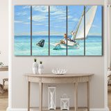 Edward Hopper,Ground Swell 1939 Art Print, Extra Large Multi 5 Panel Canvas Print Wall Art Decor