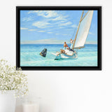 Edward Hopper,Ground Swell 1939 Art Print, Framed Canvas Print Wall Art Decor,Floating Frame