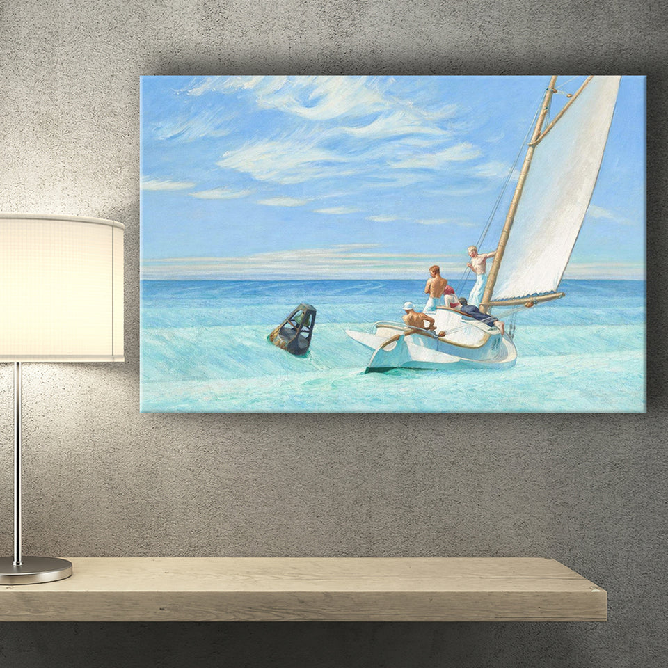 Edward Hopper,Ground Swell 1939 Art Print, Canvas Print Wall Art Decor, Landscape Art Print
