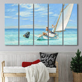 Edward Hopper,Ground Swell 1939 Art Print, Extra Large Multi 5 Panel Canvas Print Wall Art Decor