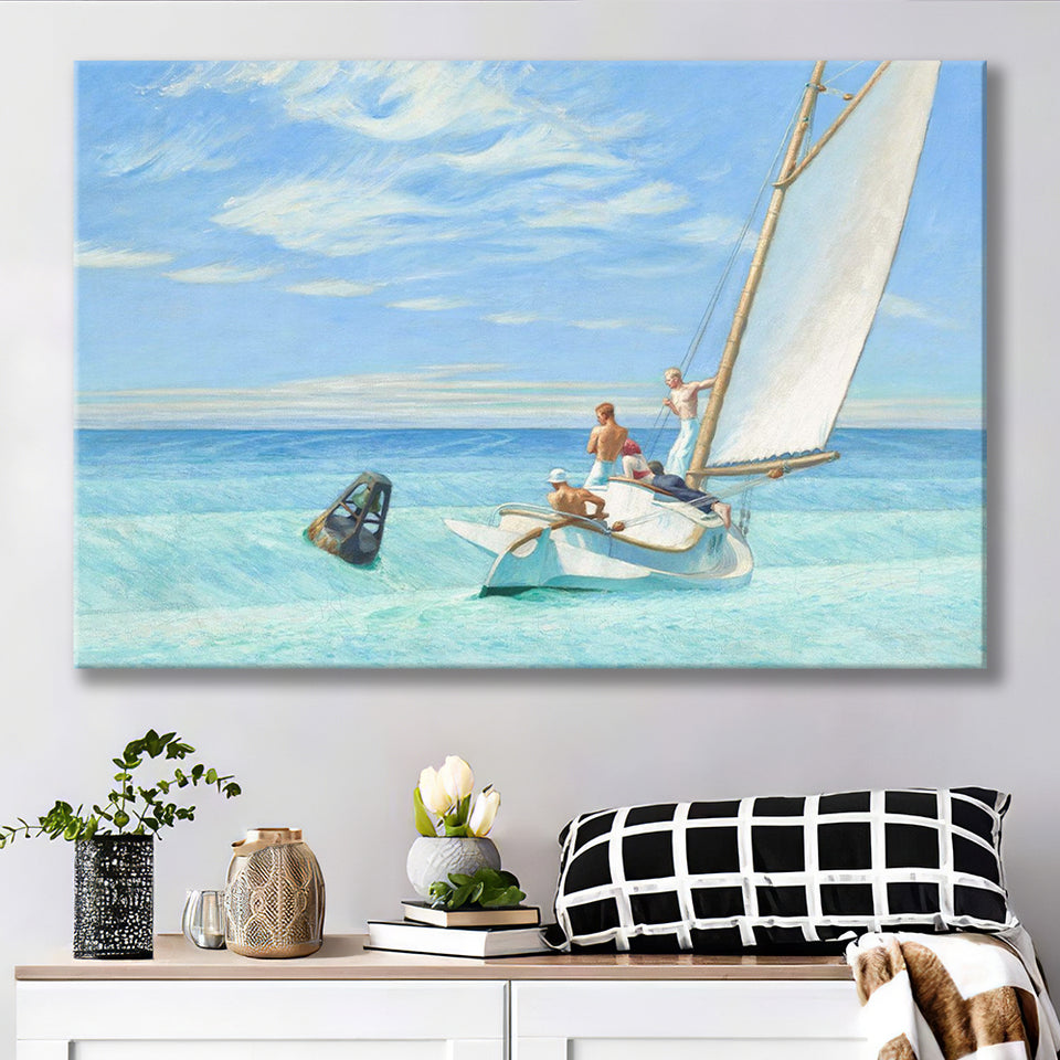 Edward Hopper,Ground Swell 1939 Art Print, Canvas Print Wall Art Decor, Landscape Art Print