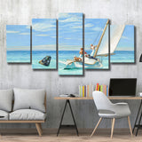 Edward Hopper,Ground Swell 1939 Art Print, Multi Panel Canvas Print Wall Art Decor, 5 Mixed Panel