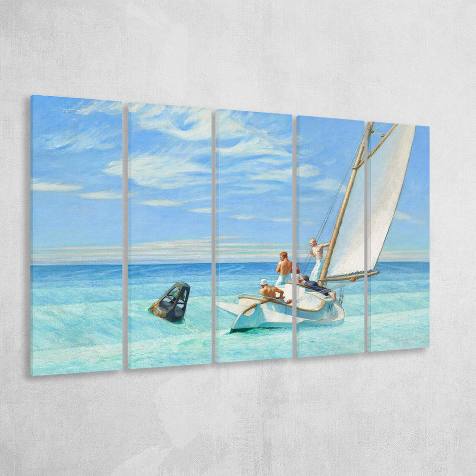 Edward Hopper,Ground Swell 1939 Art Print, Extra Large Multi 5 Panel Canvas Print Wall Art Decor