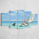 Edward Hopper,Ground Swell 1939 Art Print, Multi Panel Canvas Print Wall Art Decor, 5 Mixed Panel