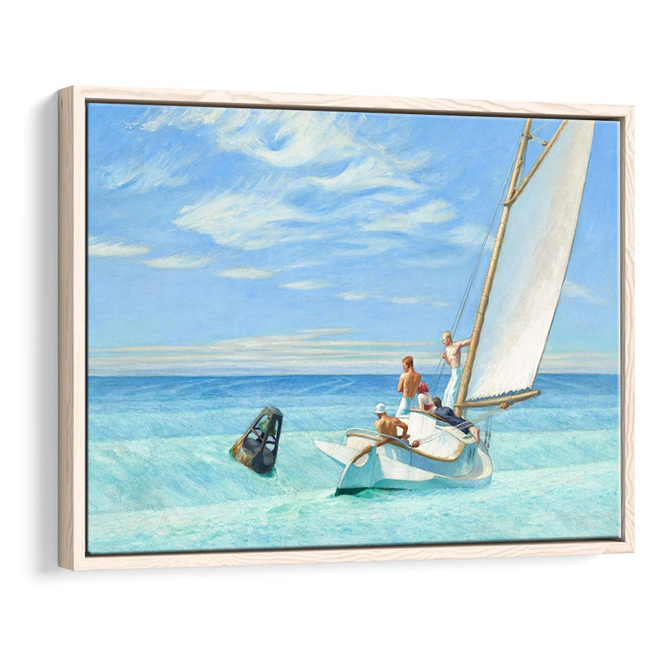 Edward Hopper,Ground Swell 1939 Art Print, Framed Canvas Print Wall Art Decor,Floating Frame
