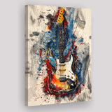 Electric Guita Art Watercolor Mixed Color Painting, Canvas Prints Wall Art Home Decor, Painting Canvas Art