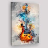 Electric Guita Watercolor Painting Art, Canvas Prints Wall Art Home Decor, Painting Canvas Art