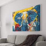 Elephant Portrait Mixed Color Painting, Canvas Print Wall Art Home Decor, Painting Canvas Art Print