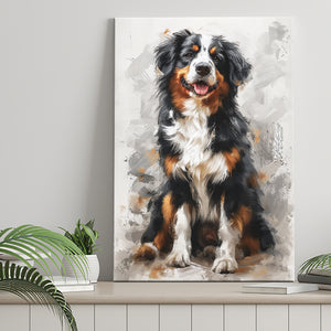 Entlebucher Mountain Dog Portrait Painting, Canvas Prints Wall Art Decor, Painting Canvas