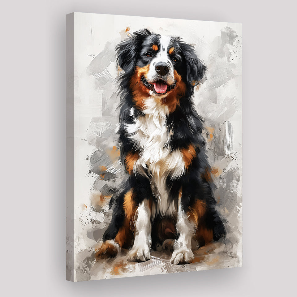 Entlebucher Mountain Dog Portrait Painting, Canvas Prints Wall Art Decor, Painting Canvas