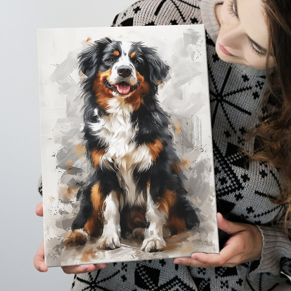 Entlebucher Mountain Dog Portrait Painting, Canvas Prints Wall Art Decor, Painting Canvas