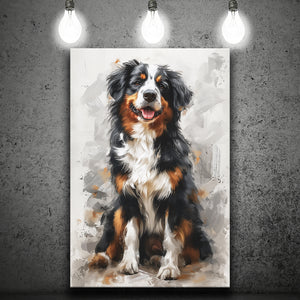 Entlebucher Mountain Dog Portrait Painting, Canvas Prints Wall Art Decor, Painting Canvas