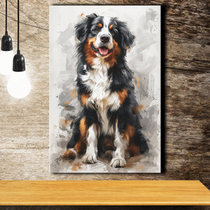 Entlebucher Mountain Dog Portrait Painting, Canvas Prints Wall Art Decor, Painting Canvas