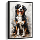 Entlebucher Mountain Dog Portrait Painting, Framed Canvas Prints Wall Art Decor, Floating Frame