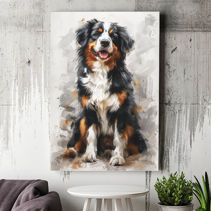 Entlebucher Mountain Dog Portrait Painting, Canvas Prints Wall Art Decor, Painting Canvas