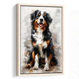 Entlebucher Mountain Dog Portrait Painting, Framed Canvas Prints Wall Art Decor, Floating Frame